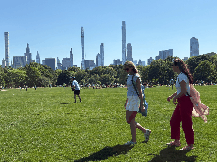 Strolling through Central Park, hands free